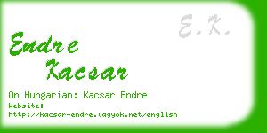 endre kacsar business card